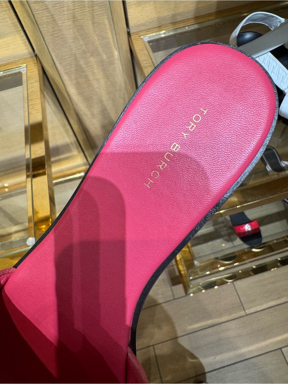 Tory Burch Everly Suede Leather Silver Signature Logo Slide - Picture 4 of 5